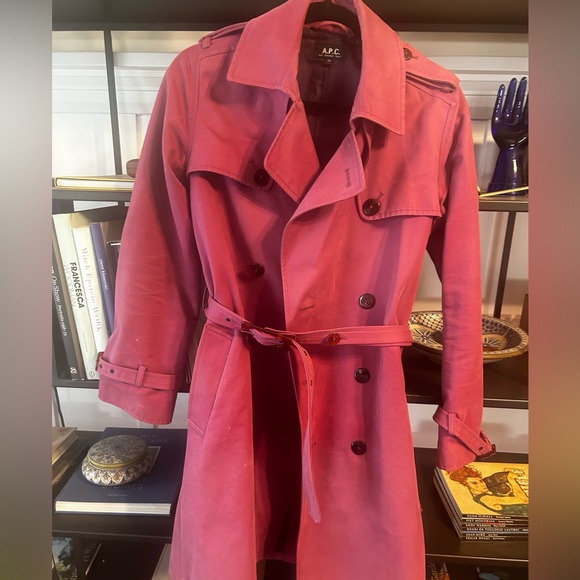 APC burgundy trench coat Sz 38 - Picture 5 of 5